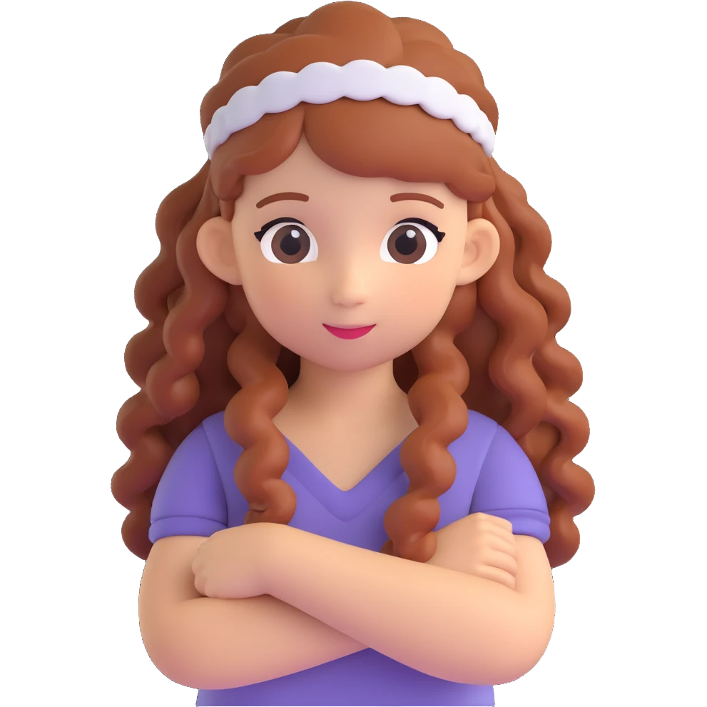 pretty black girl with long curly hair, wearing a headband emoji