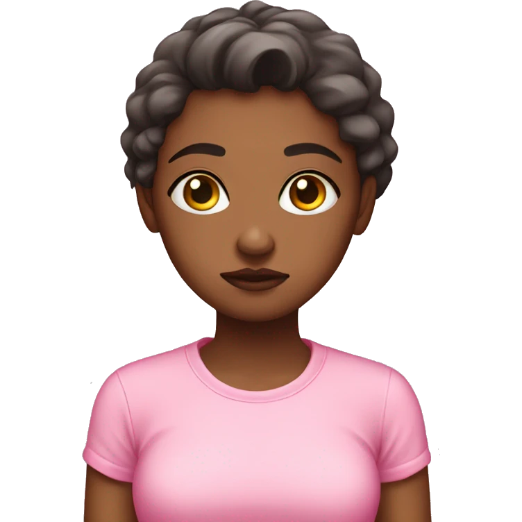 Girl sad clean girl wear pink shirt  emoji