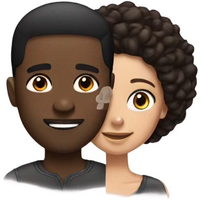 Black men on  with a brunette girl emoji