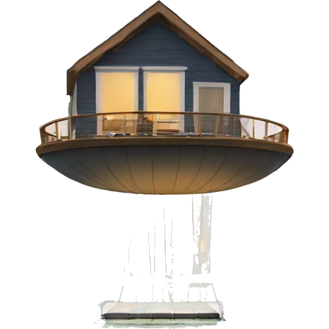 New floating home launch into river emoji
