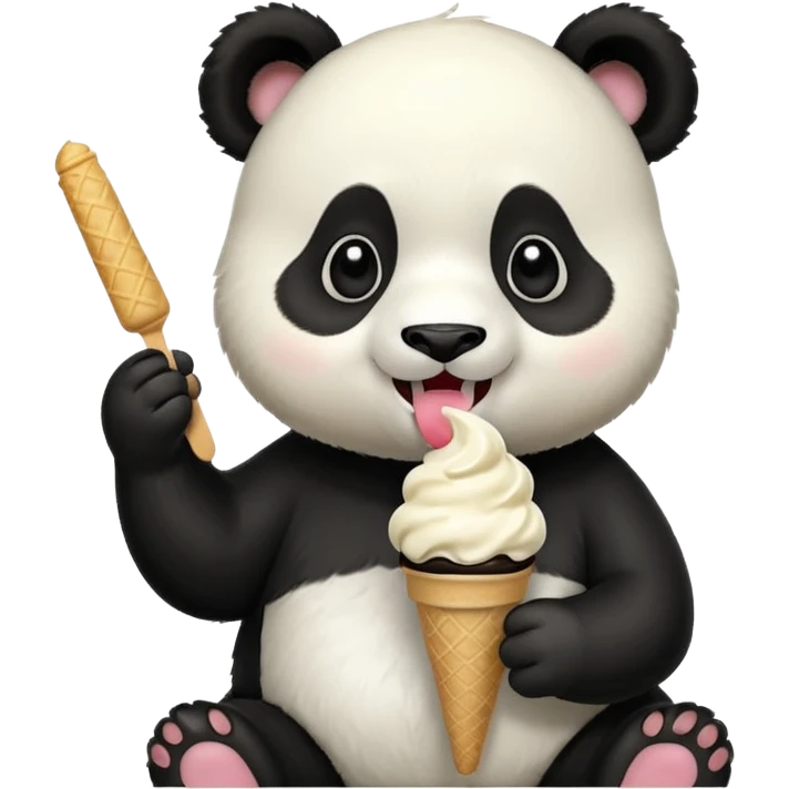 Panda eating ice cream emoji