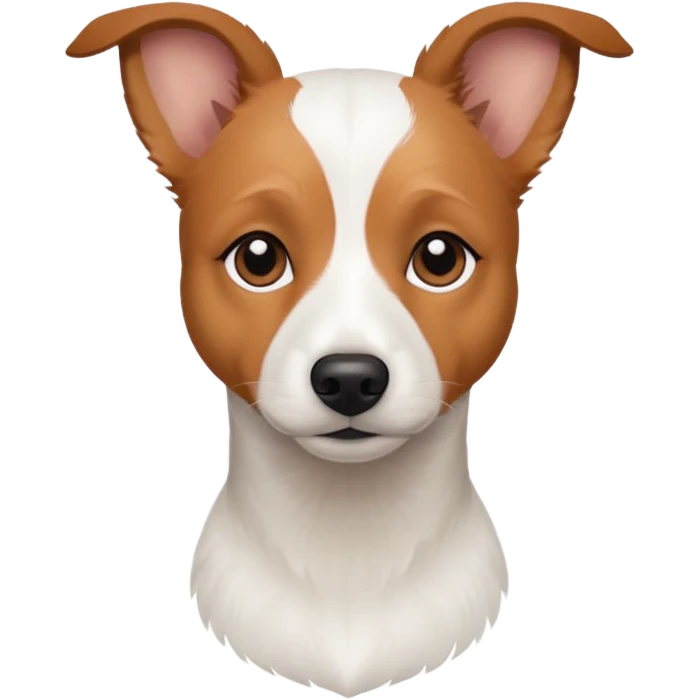 a fully white jack russell the size of a kelpie with light brown ears and a light brown patch on one eye emoji