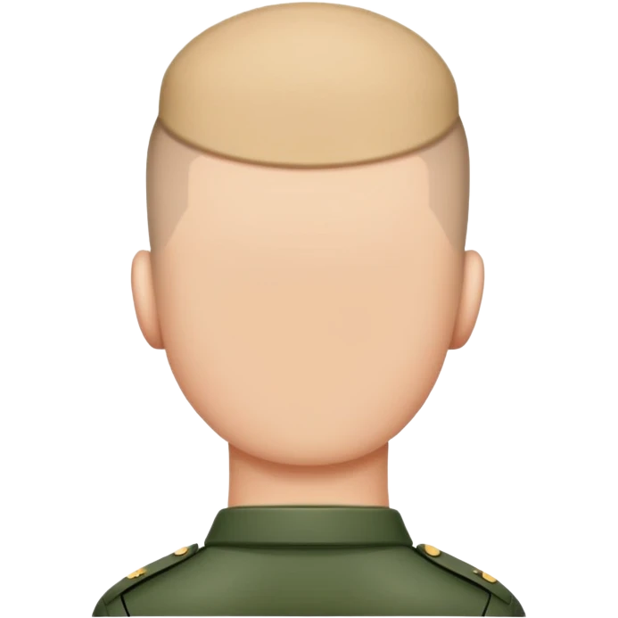 rear view of military soldier's head with crew cut emoji