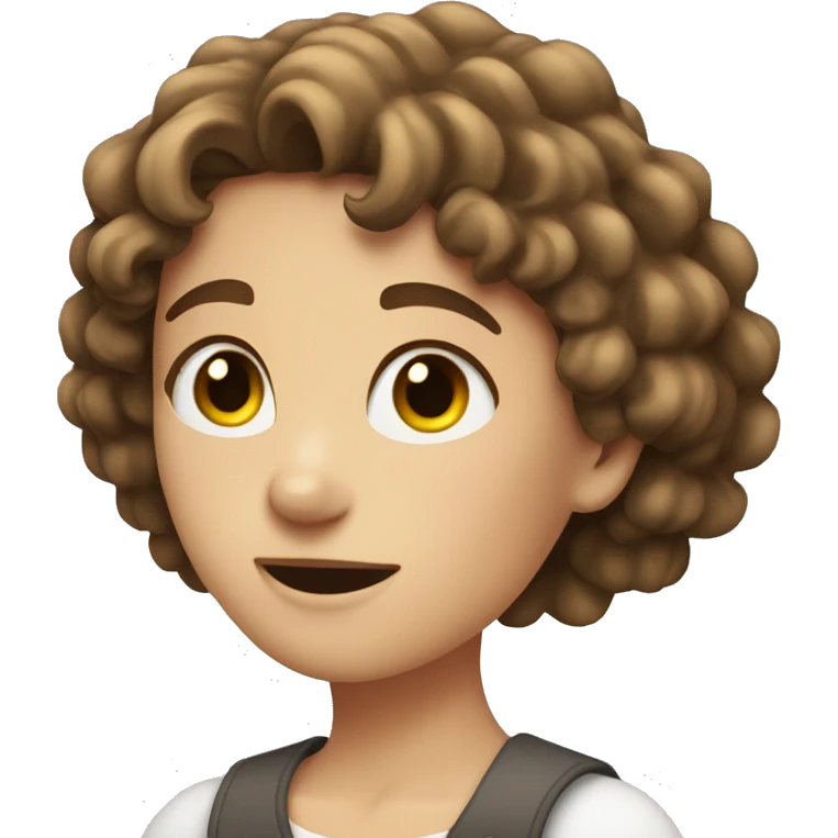 short brown curly hair white girl gesturing NO with arms emoji