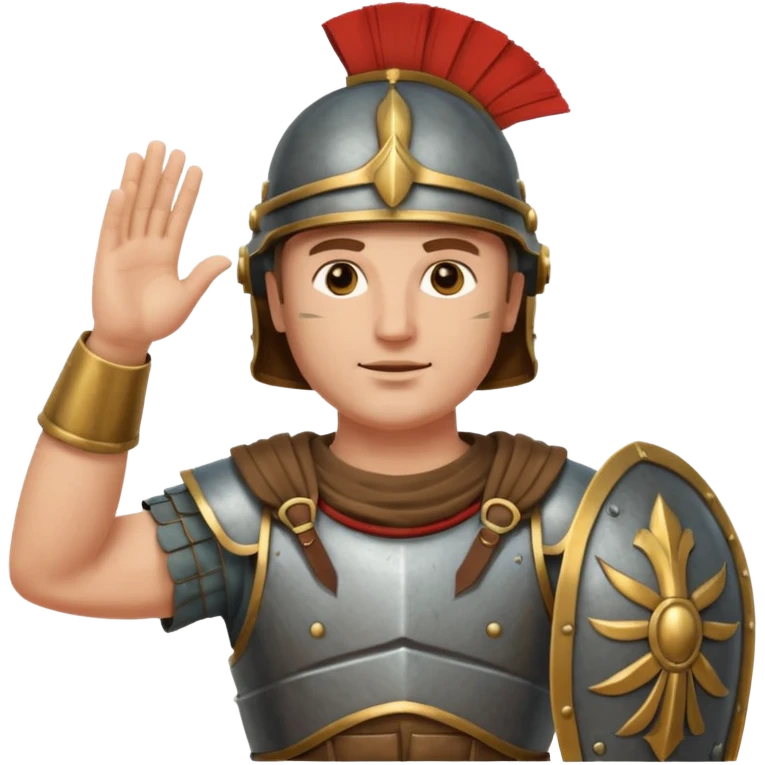 an ancient roman republic soldier doing a straight hand salute emoji