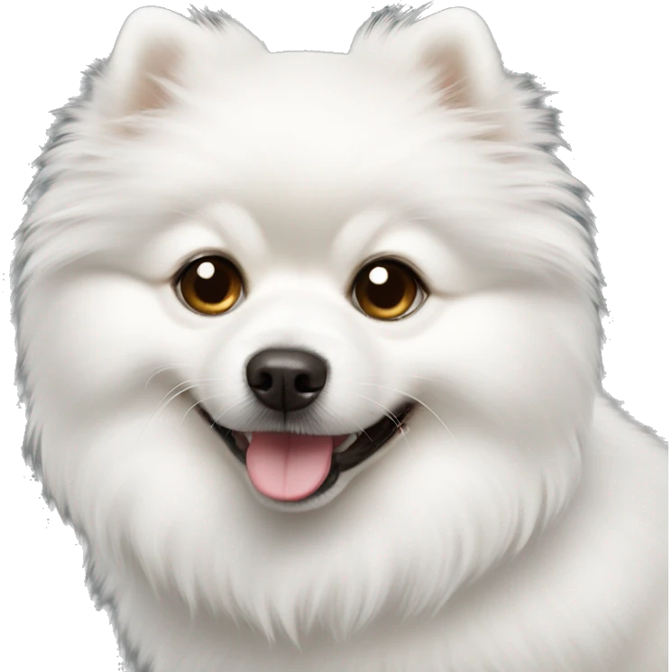 Cute fluffy white Pomeranian shpitz emoji
