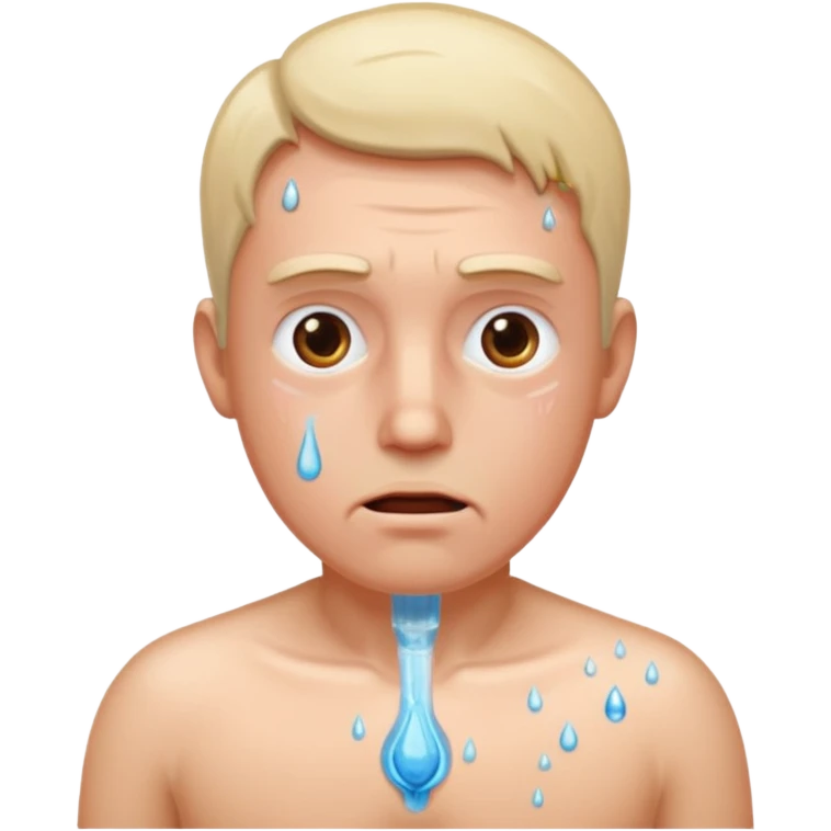 sopping wet man dying from diabetes with a sopping wet vagina emoji