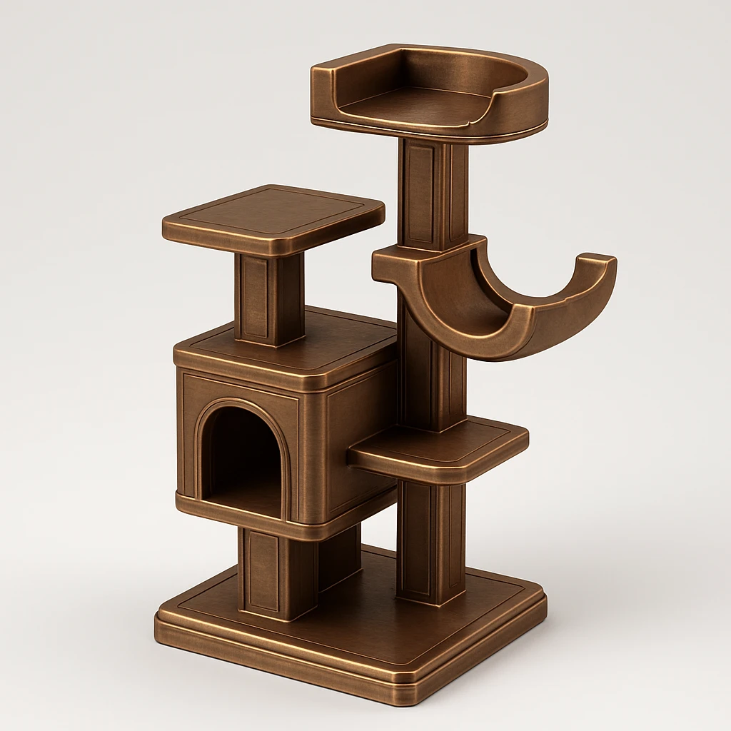 cats relaxing in a vertical playhouse emoji
