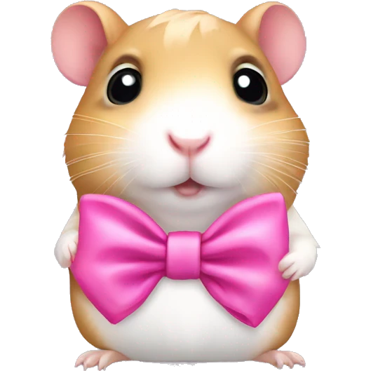 Hamster with a pink bow emoji