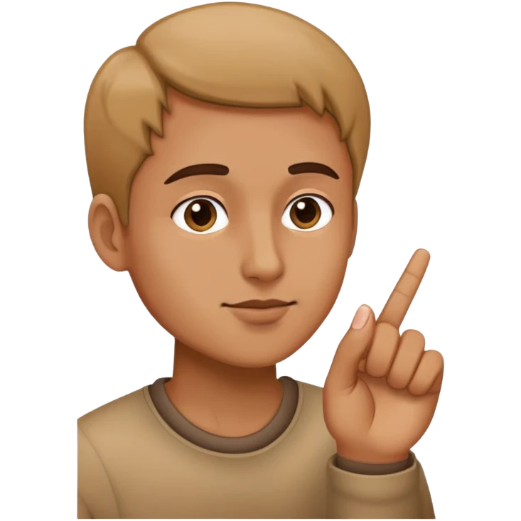 One finger, touching nose emoji