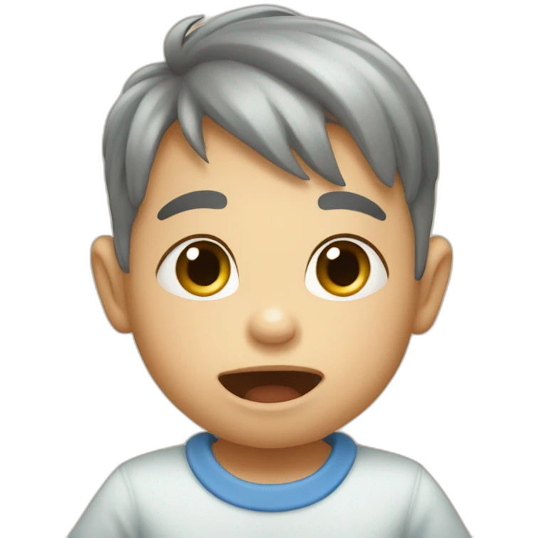 A baby boy farting  emoji