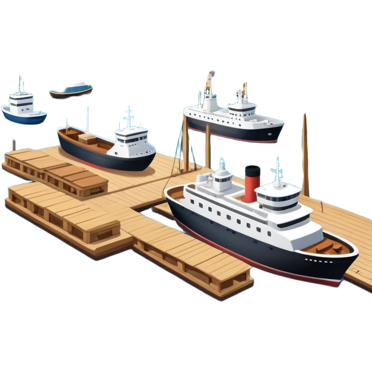 port with ships and docks emoji