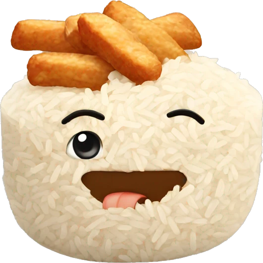 Rice with chicken emoji