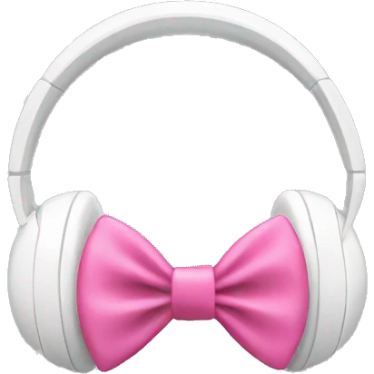 White headphones with pink bow emoji