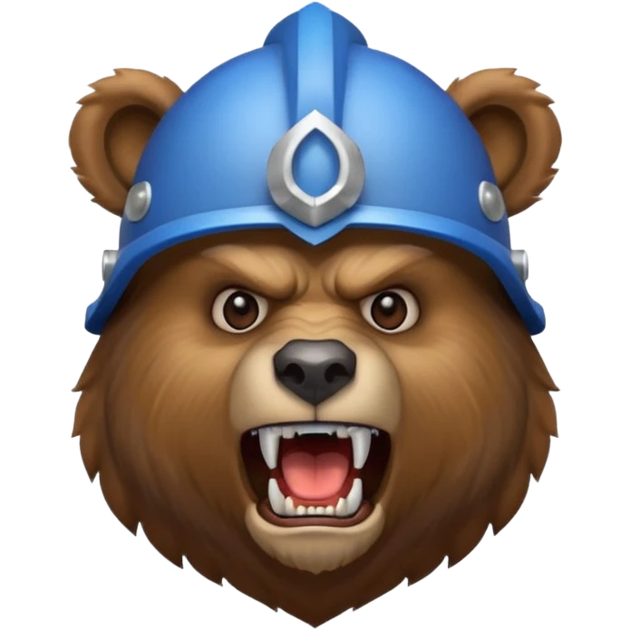 Bear wearing blue horned helmet growling emoji