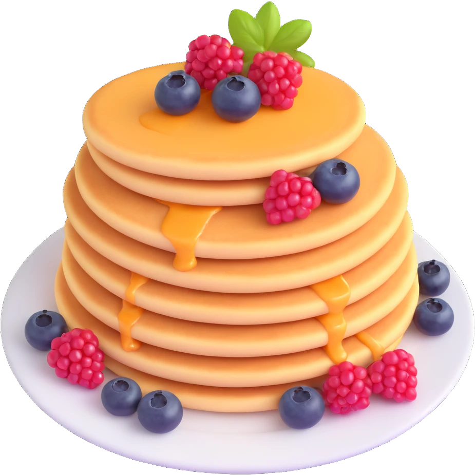 cheese pancakes with berries emoji
