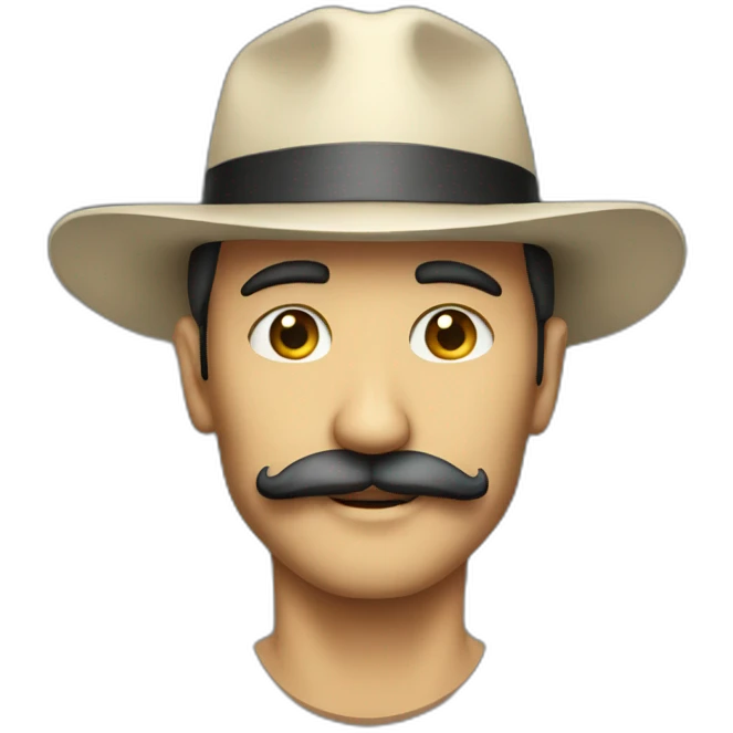 A man with a long mustache and wearing a hat emoji