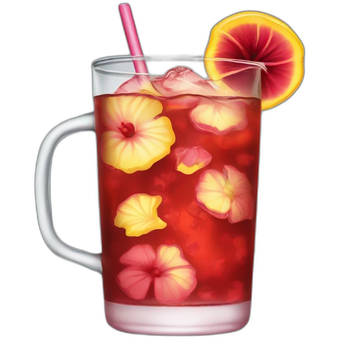 Hibiscus iced tea emoji