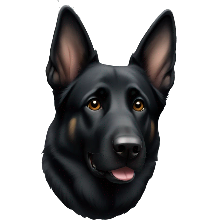 black german shepherd with floppy left ear  emoji