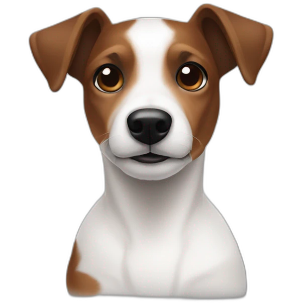Black brown White face jack russel and big waight emoji