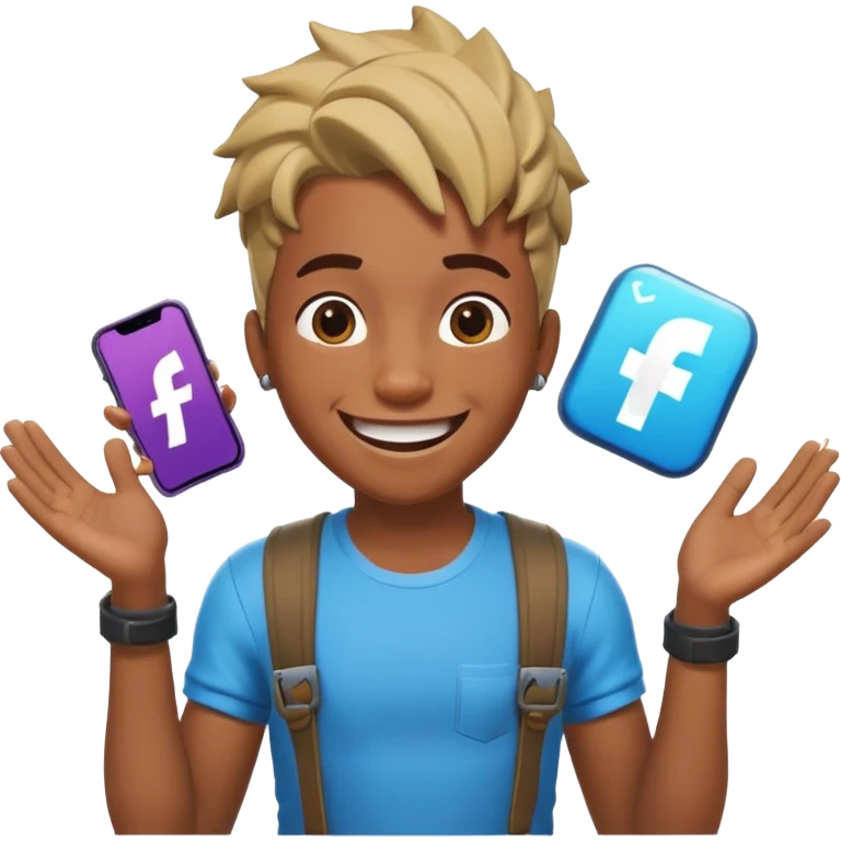 black boy with twists holding in his laugh with Fortnite as the background emoji