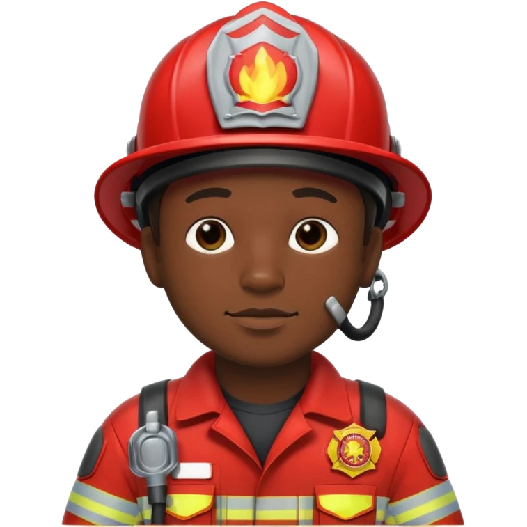 firefighter man dark skin emoji