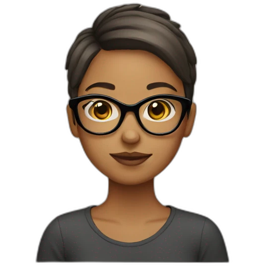 short hair girl with glasses emoji