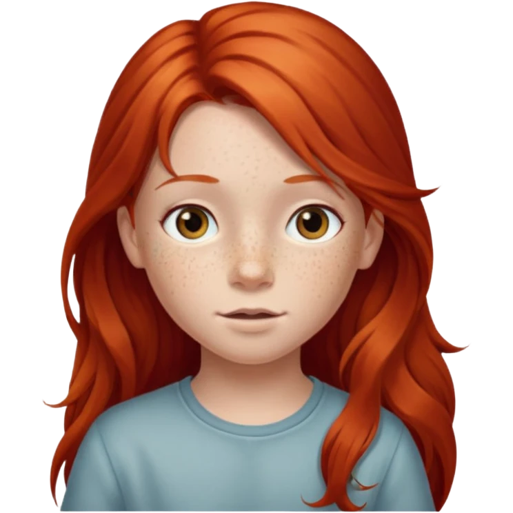 red long hair child emoji