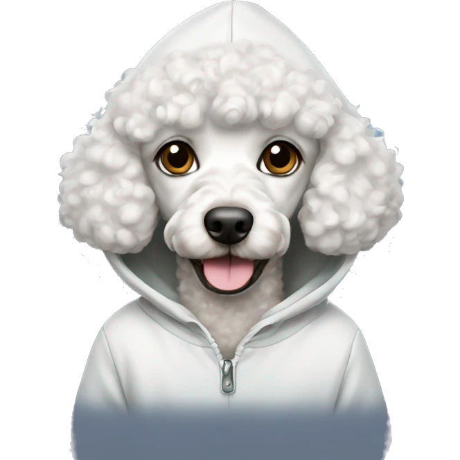 Milky Poodle in hoodie  emoji