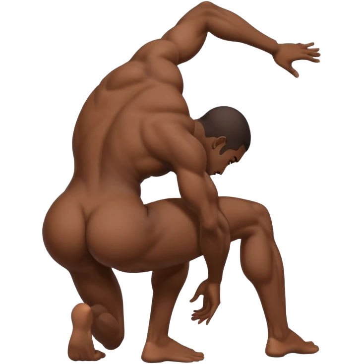 Dark skin nude emoji bending over showing ass emoji