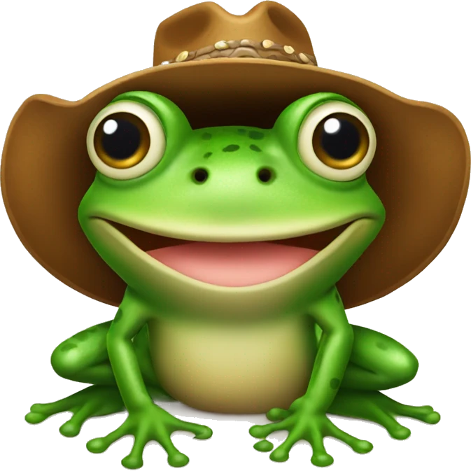 Frog with cowboy hat emoji