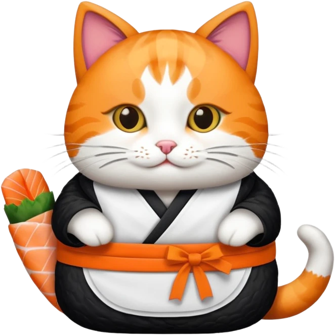 cat dressed in a sushi costume emoji