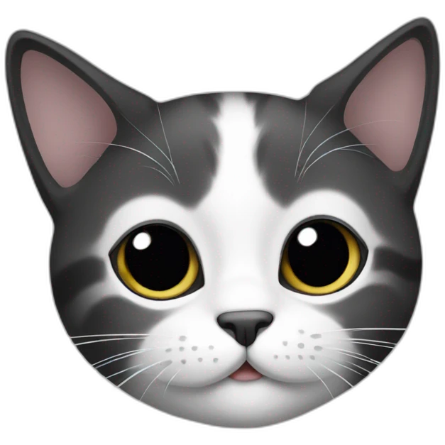 Cat black and White emoji