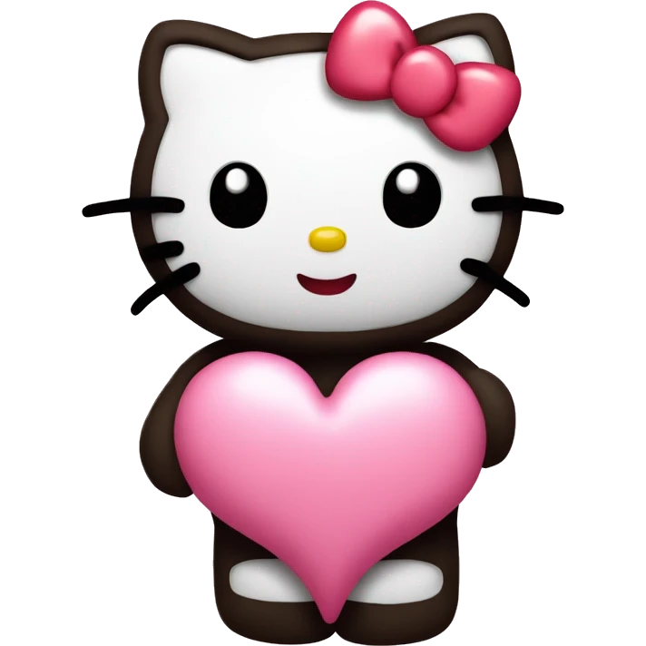 hello kitty with heart emoji