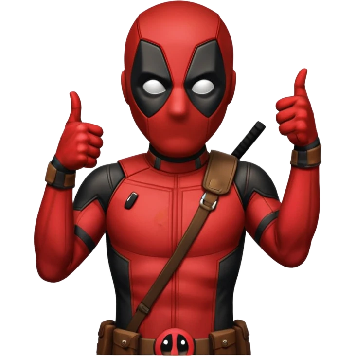 deadpool thumbs up emoji, not so cute, more realistic emoji