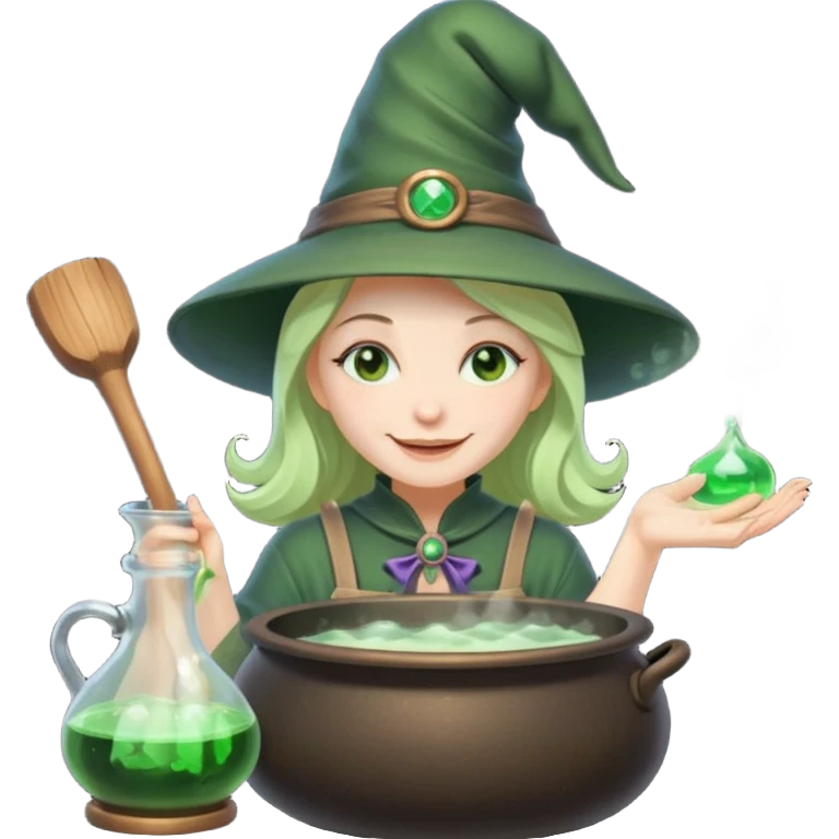 green witch cooking potion emoji