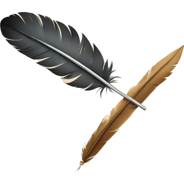 a feather quill and a scroll emoji