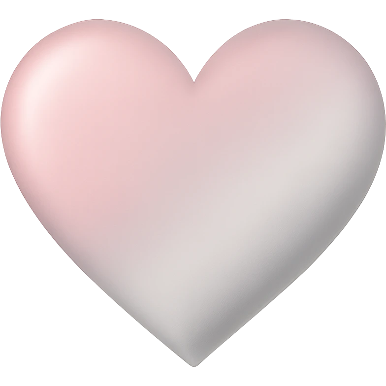 heart with a soft blush pink and silver gradient emoji