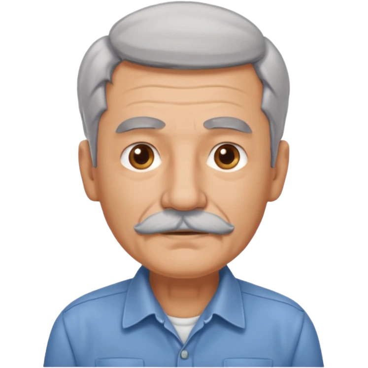 Old man with gray hair and mustache and working shirt emoji