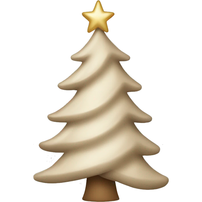 beige and white christmas tree with star emoji