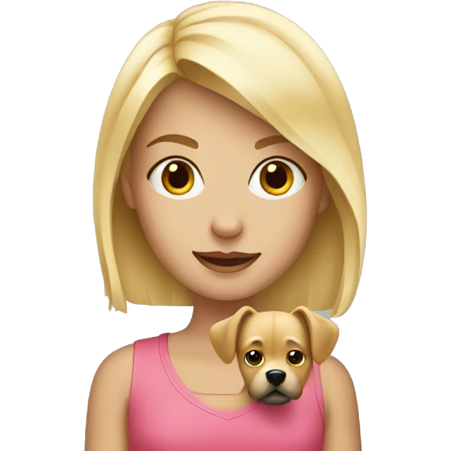 Blonde girl with dog emoji