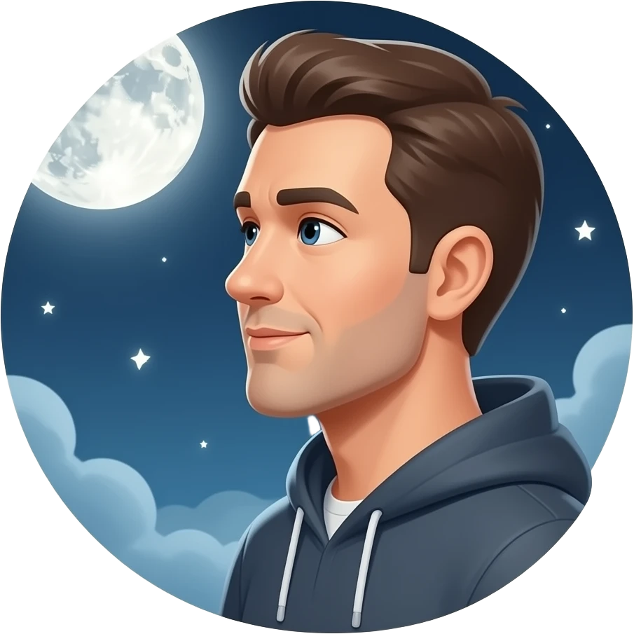 man watching moon emoji