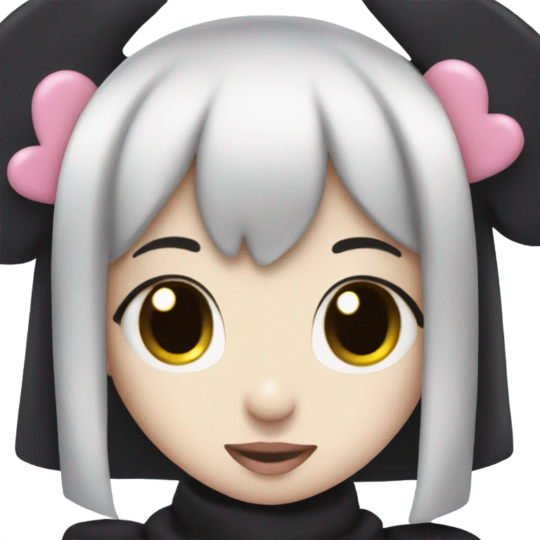Kuromi with heart eyes emoji