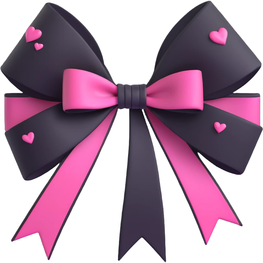 BLACKPINK-inspired gothic bow ,  hearts, black and pink, cute,  emoji