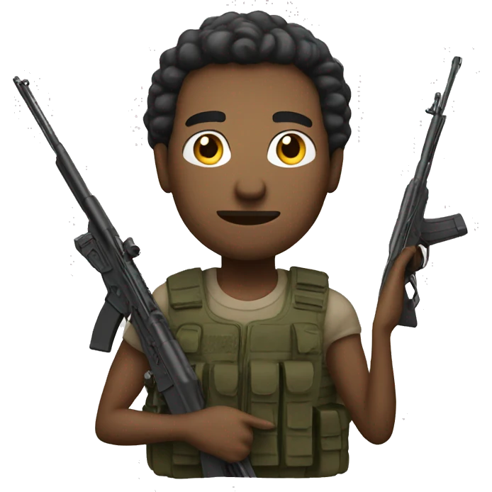 man standing with rifles emoji