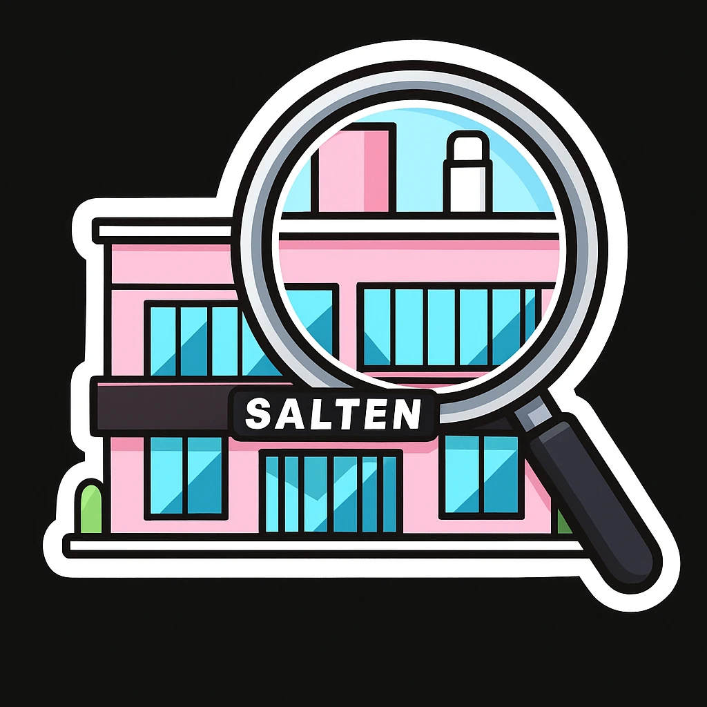 Make it cartoonish stickers: Add a magnifying glass over the partly pink, very stylish beauty salon building emoji