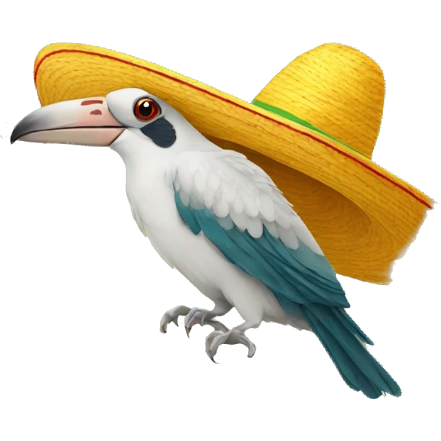 Loro con sombrero de mexico emoji