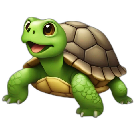 Tortue sur un chat emoji