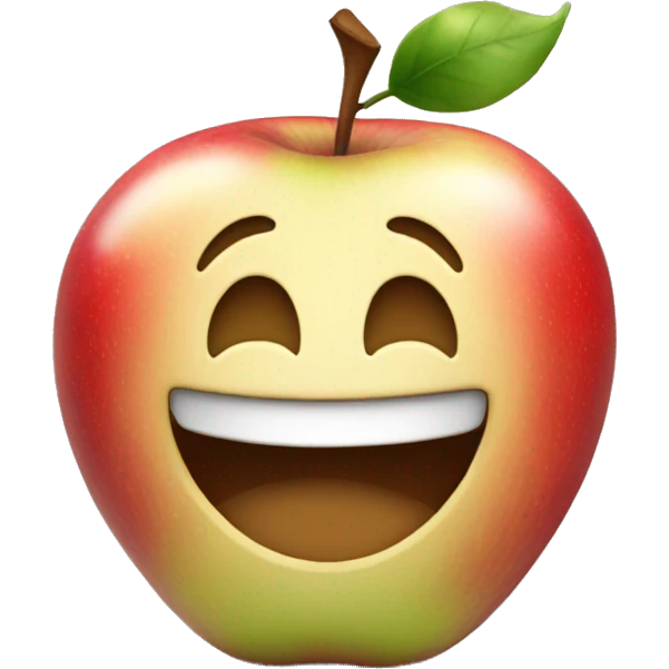 an apple is smiling emoji