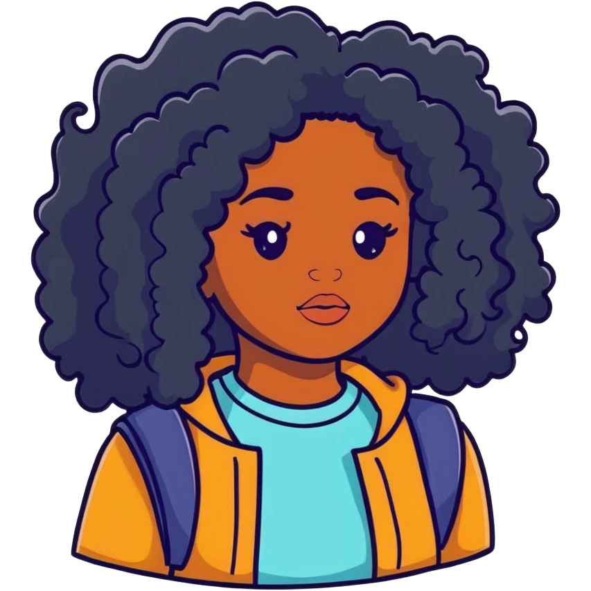 SZA with voluminous curly black hair emoji